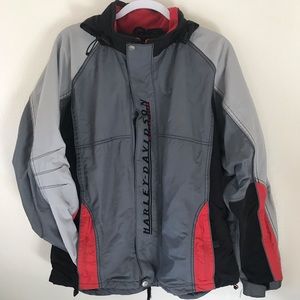 Women’s Harley Davidson vented hooded nylon motorcycle jacket size Medium